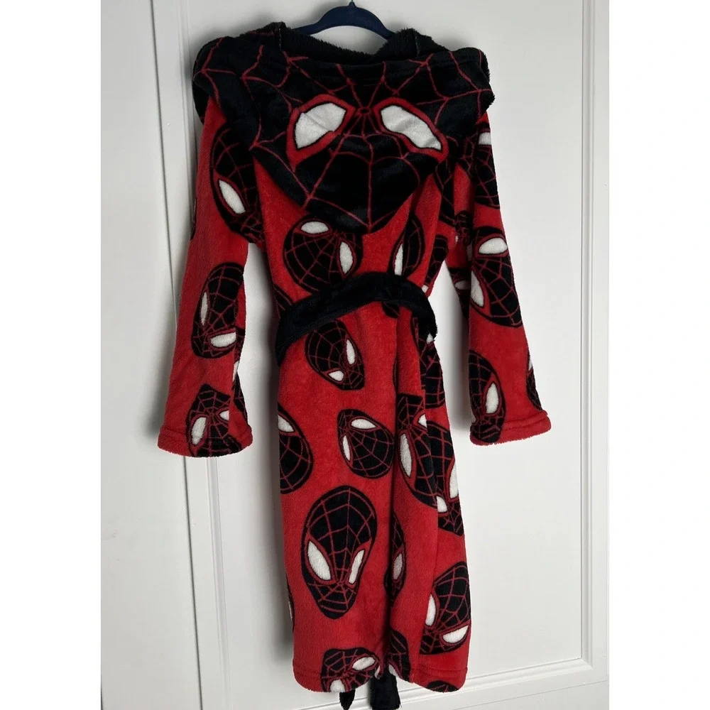 SPIDERMAN by MARVEL Childs Hooded Bath Robe; Sz X Small 4/5 ; Boy Girl 🕸️Fans